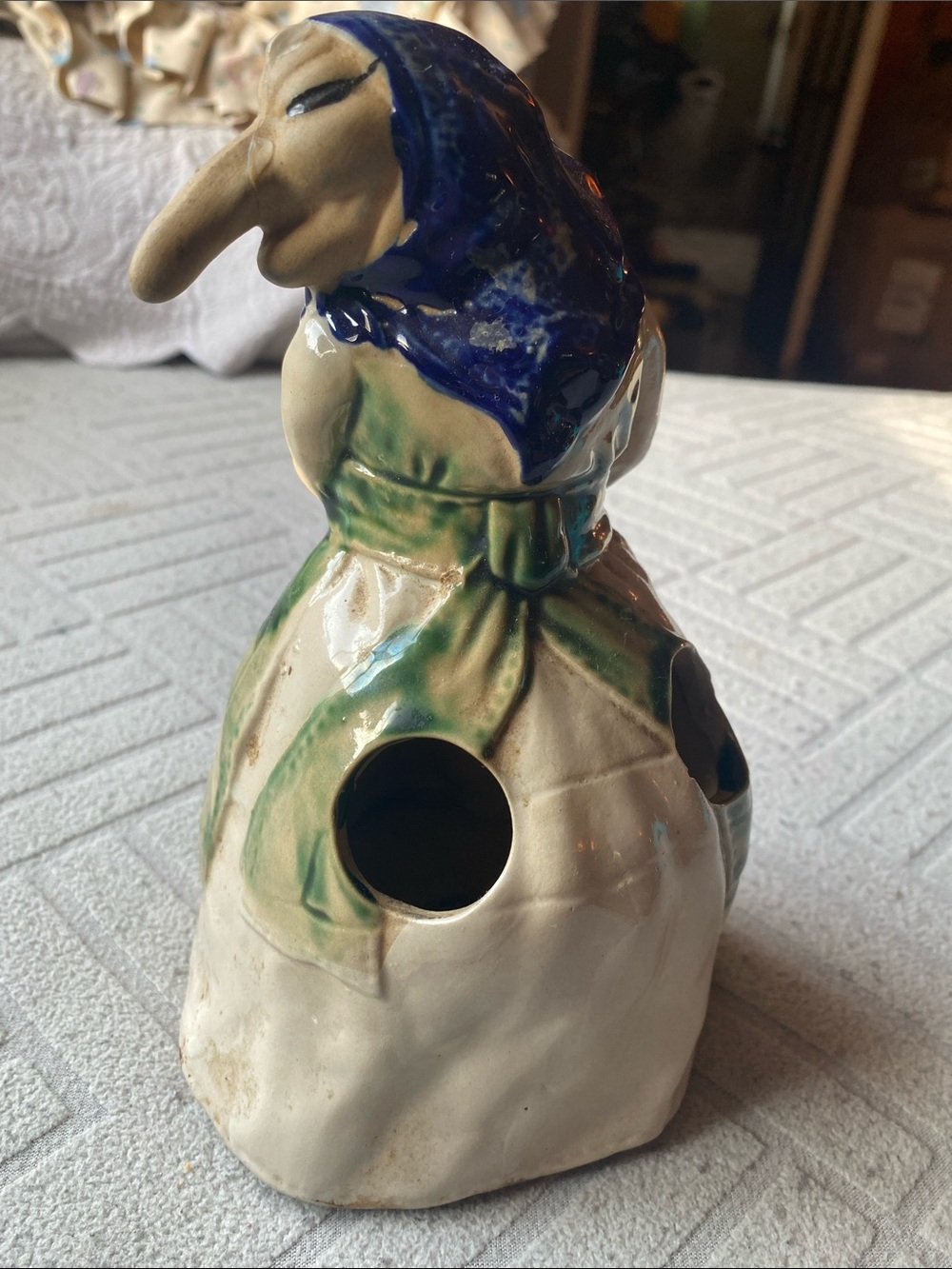 Rare Vintage RJ Drinkwater Cassandra Kitchen Witch Utensils Holder~Baba Yaga